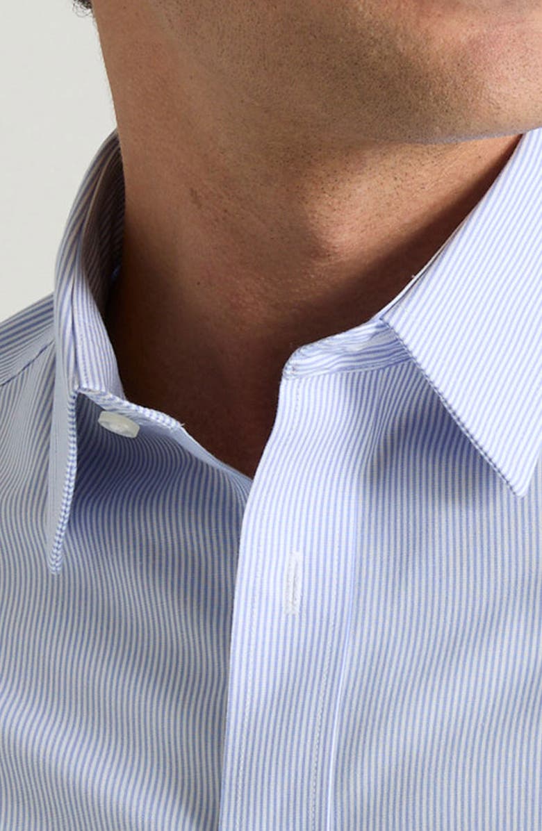 UNTUCKit Bordeaux Pinstripe Wrinkle Free Cotton Button-Up Shirt, Alternate, color, Blue