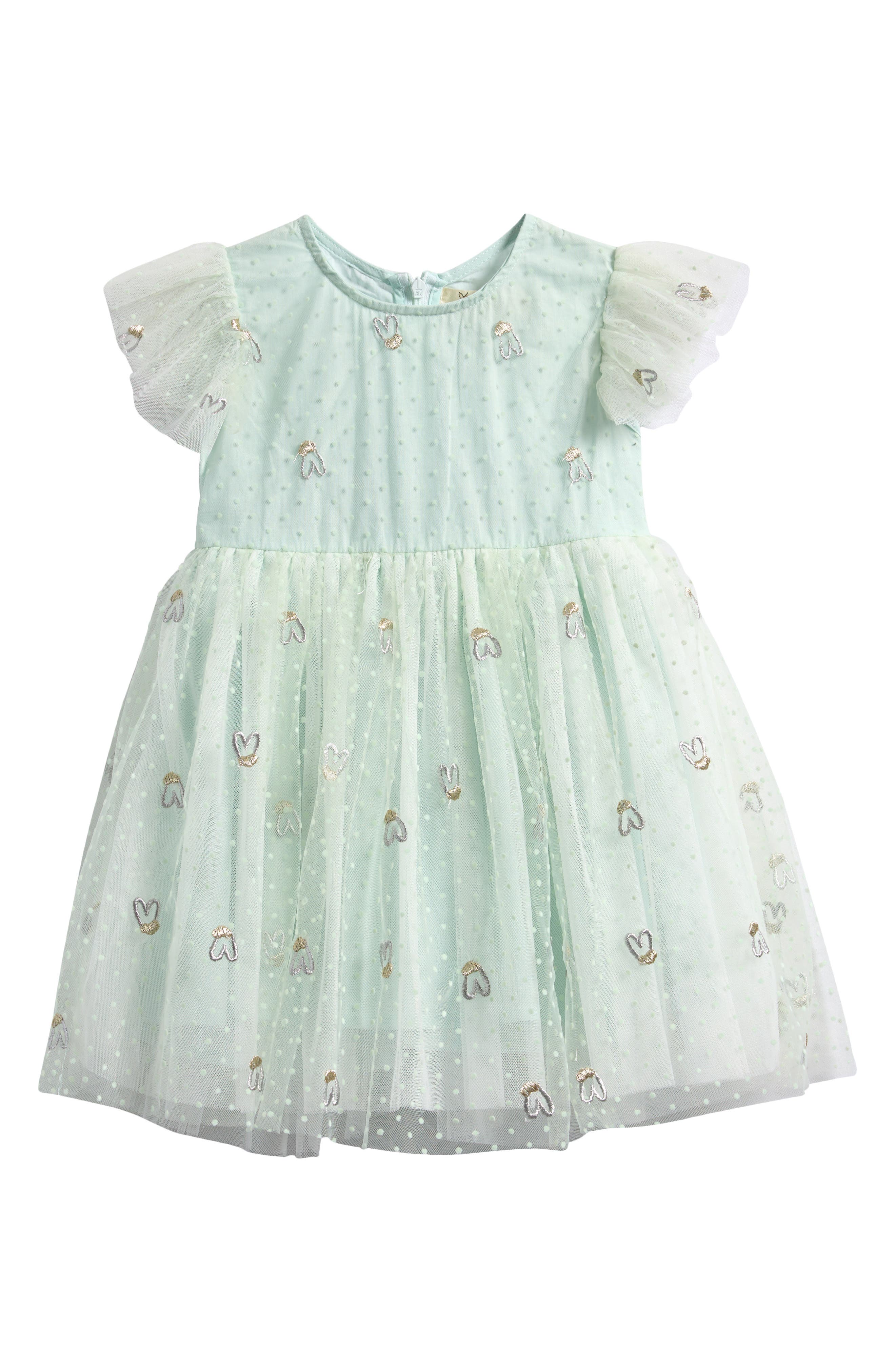 Doe A Dear Kids' Hearts Embroidered Dress