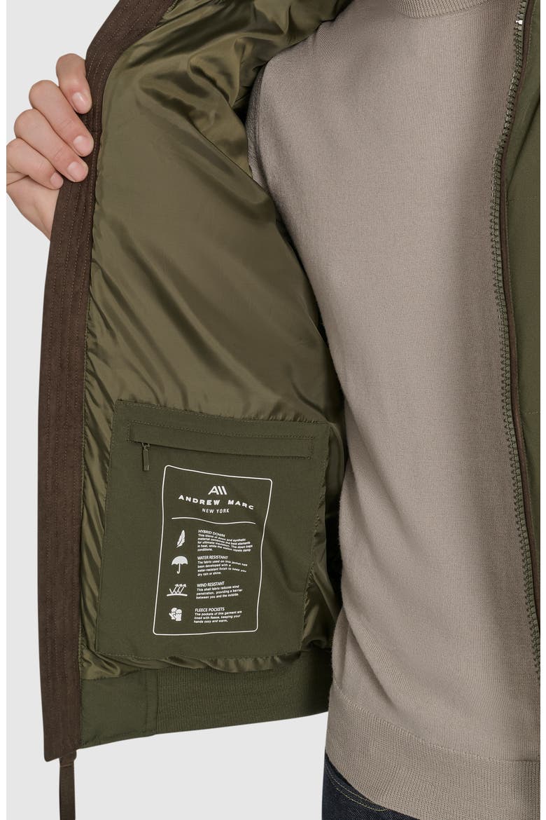 Langham Water Resistant Hooded Puffer Bomber Jacket, Alternate, color, FOREST