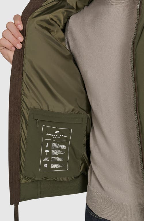 Andrew Marc Langham Water Resistant Hooded Puffer Bomber Jacket In Gray