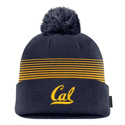 Men's Nike Navy Cal Bears 2026 On-Field Peak Cuffed Knit Hat with Pom