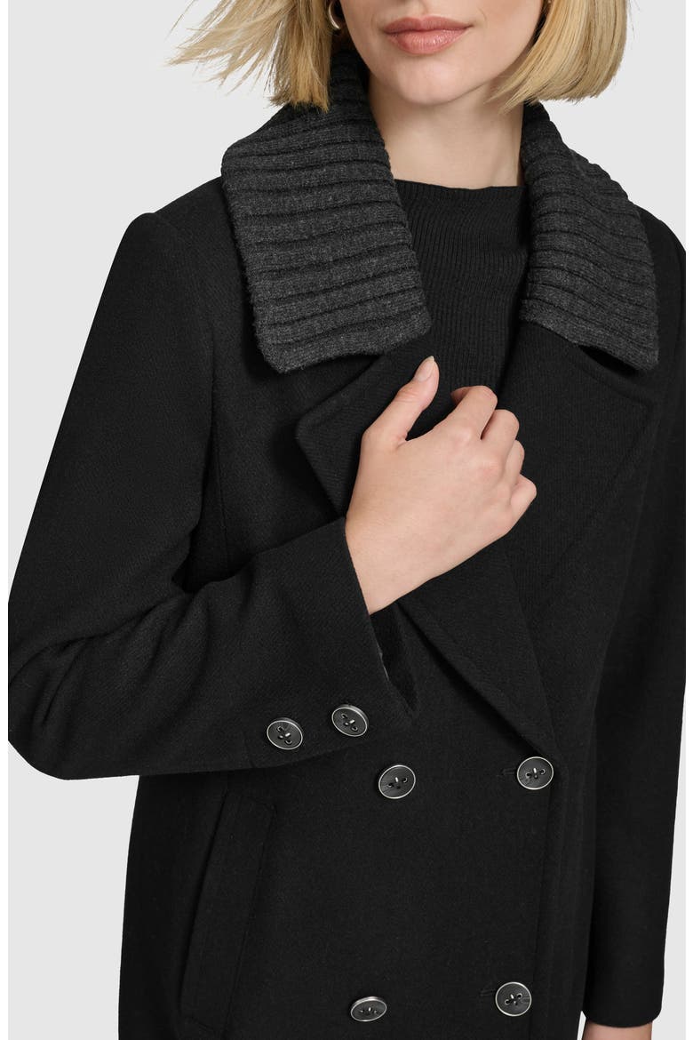 Sloane Wool Blend Walker Coat, Alternate, color, BLACK
