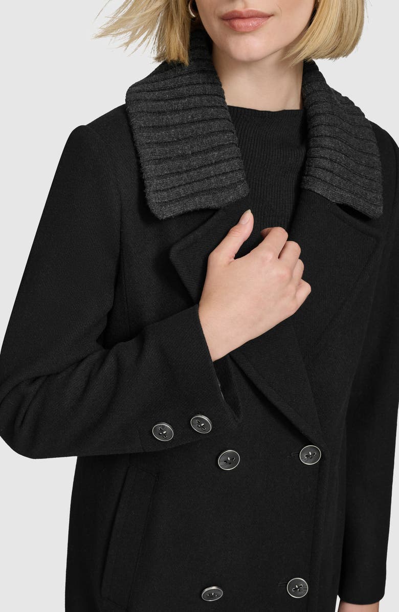 Andrew Marc Sloane Wool Blend Walker Coat, Alternate, color, Black