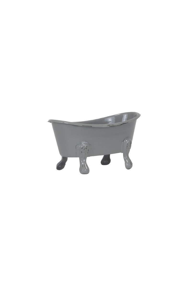 Foreside Home and Garden Enamel Bathtub Soap Dish, Alternate, color, Gray