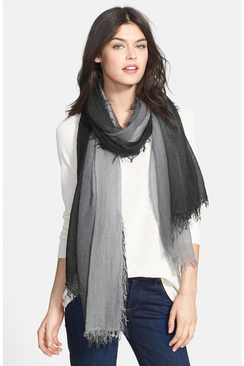 Halogen® Ombré Cashmere Wrap, Main, color, BLACK COMBO