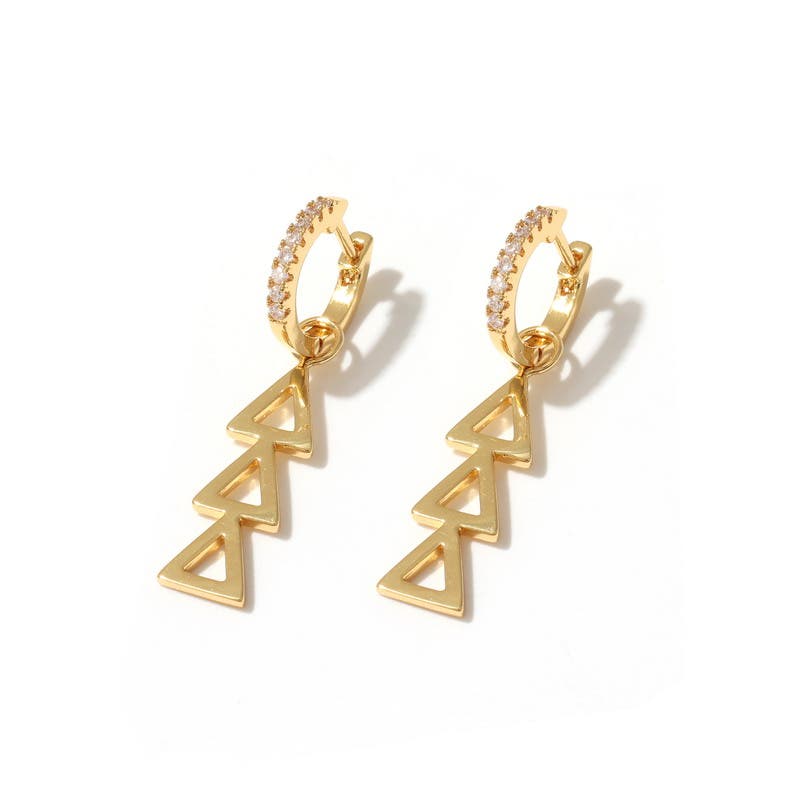 Color Shout Delta Delta Delta Greek Letter Huggie + Charm Earrings ...