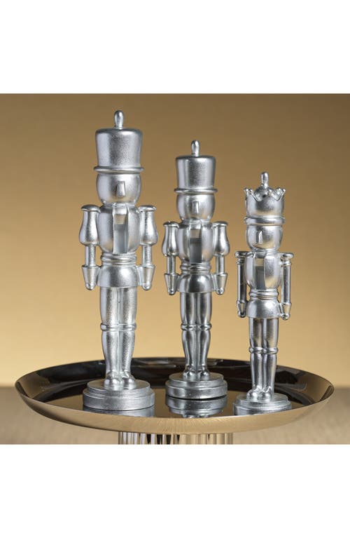 Zodax Hartwin Set Of 2 Metallic Nutcracker Figurines In Silver