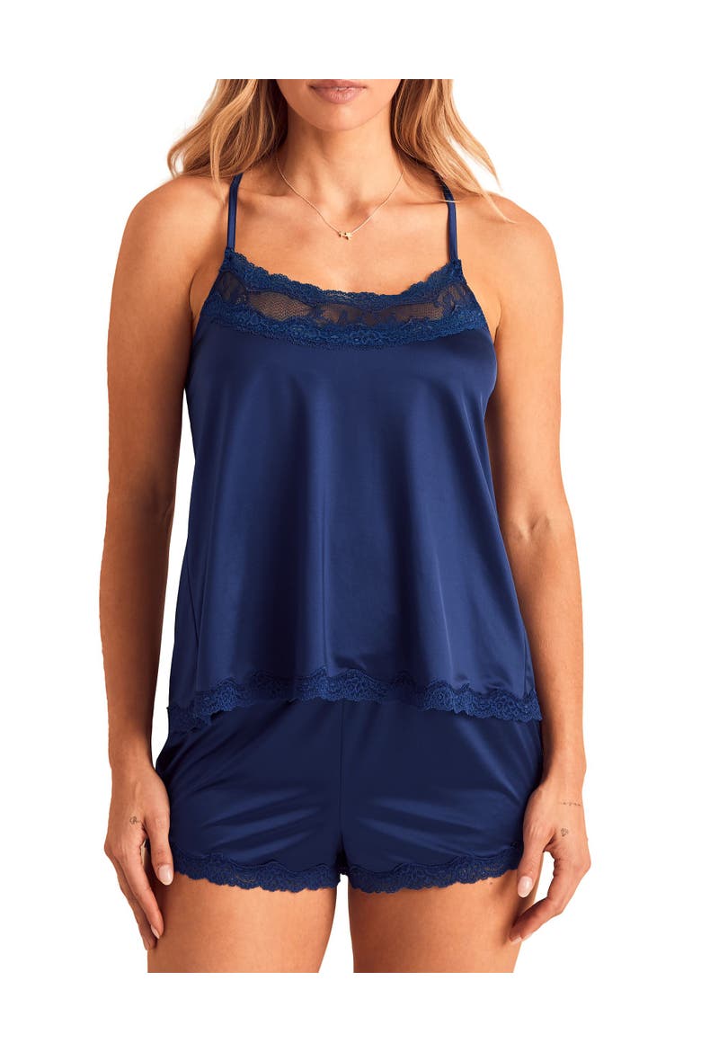 Tiani Pajama Cami And Shorts Set, Alternate, color, Dark blue