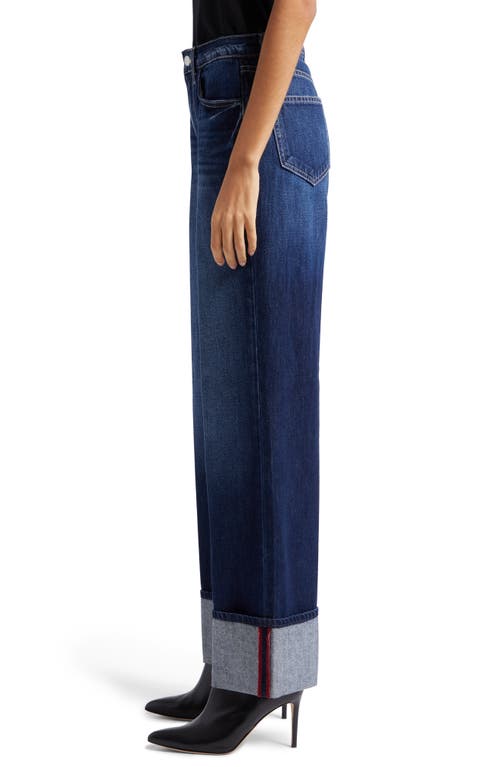 L Agence Miley Ultra High Rise Wide-leg Cuffed Jeans In Red
