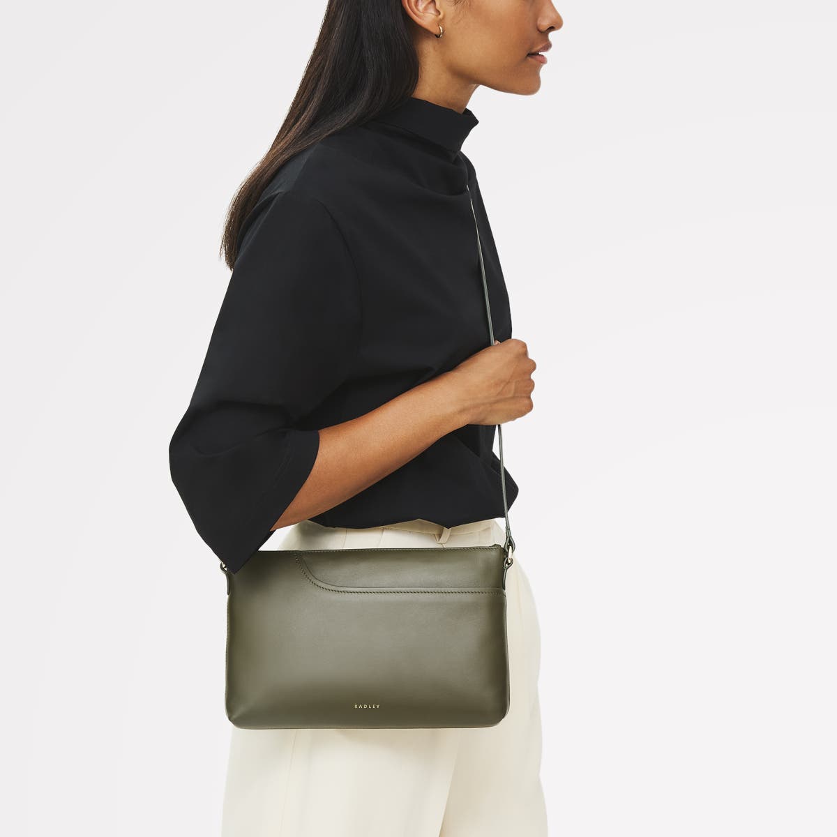 Radley Pockets Medium Ziptop  Crossbody Bag, Alternate, color, Pine Needle