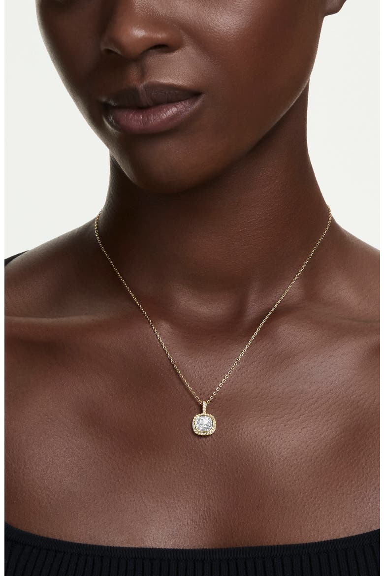 Una Cushion Crystal Pendant Necklace, Alternate, color, WHITE CRYSTAL