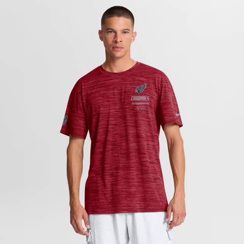 Men's Nike Cardinal Arizona Cardinals Sideline Double Covered Dri-FIT Velocity T-Shirt
