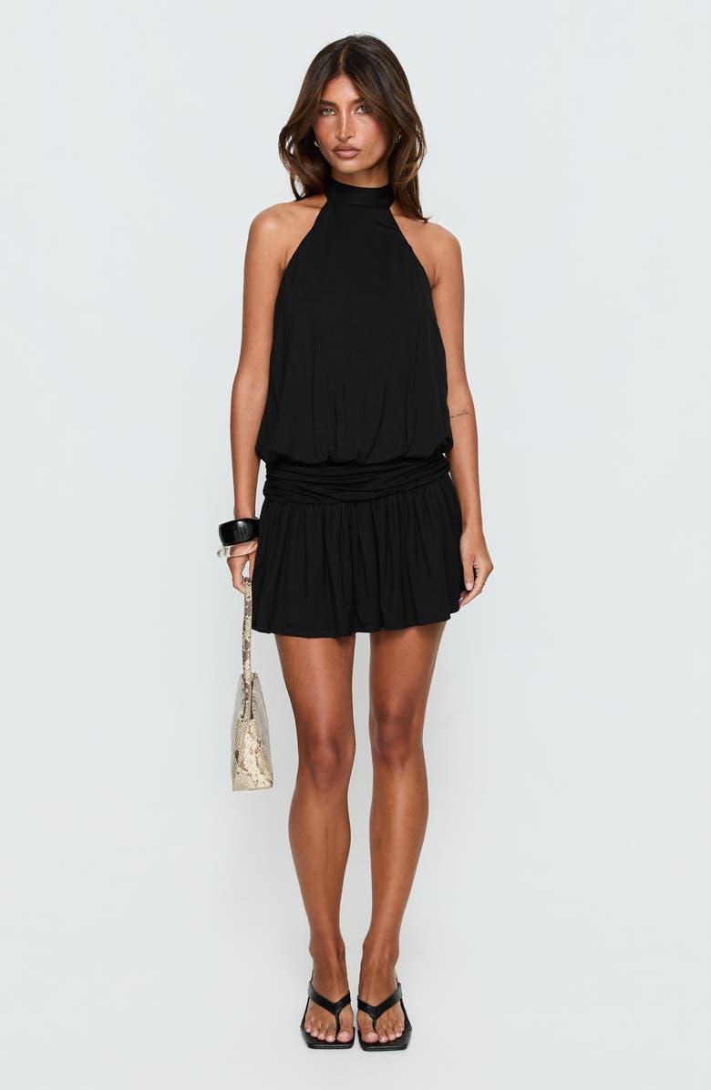 Princess Polly Lealeia Halter Minidress, Alternate, color, Black