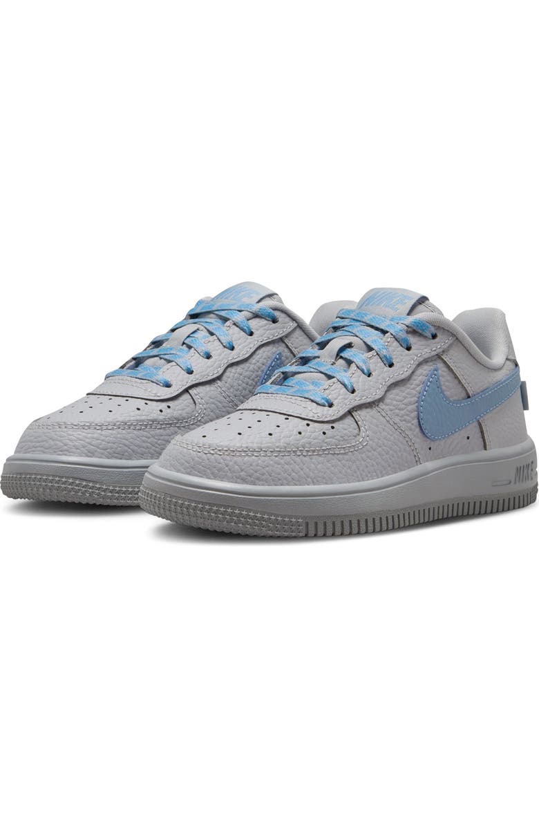 Nike Kids' Force 1 Low Basketball Sneaker, Main, color, Wolf Grey/ Work Blue