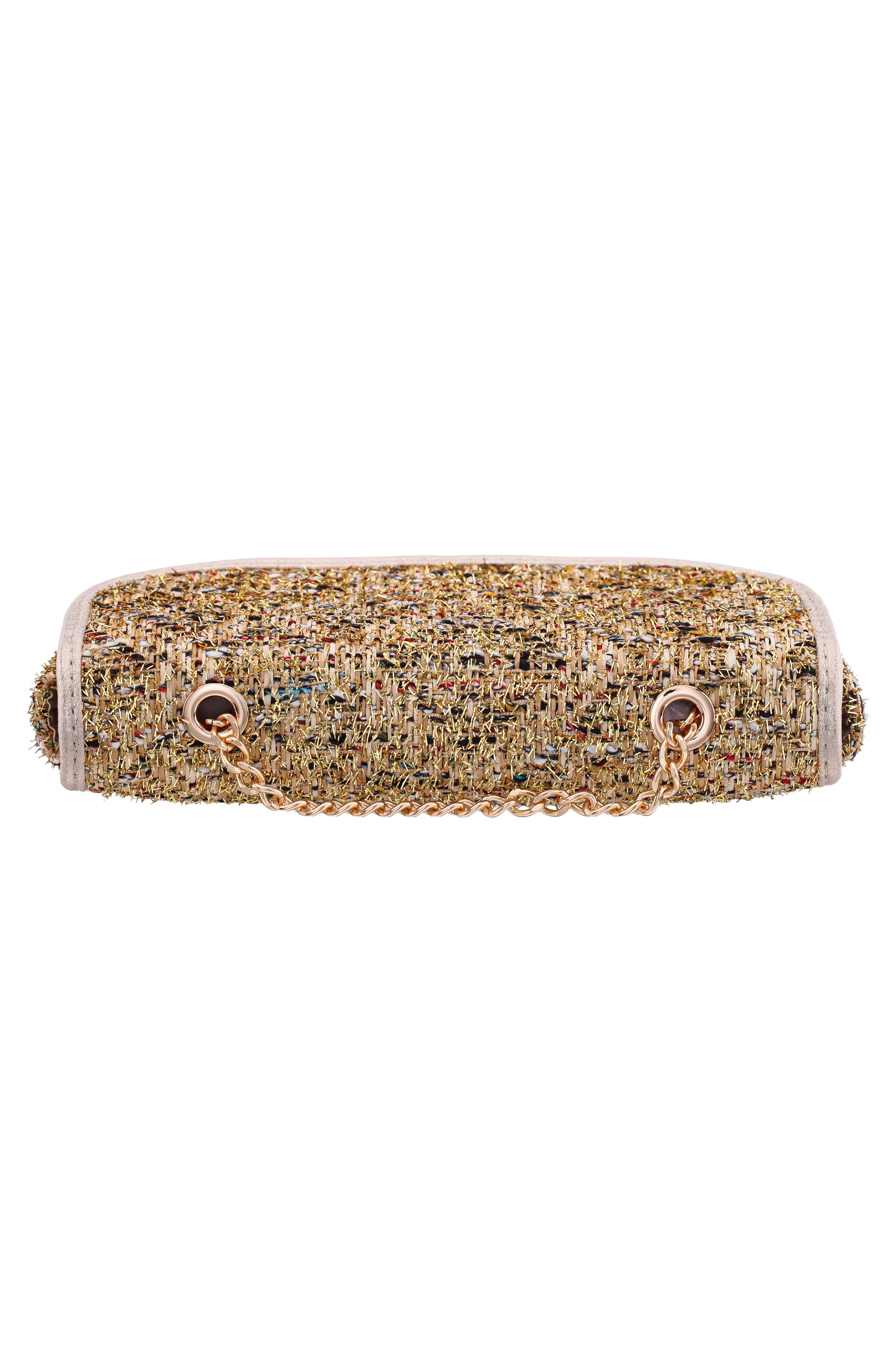 Cerise Textured Clutch, Alternate, color, GOLD MULTI