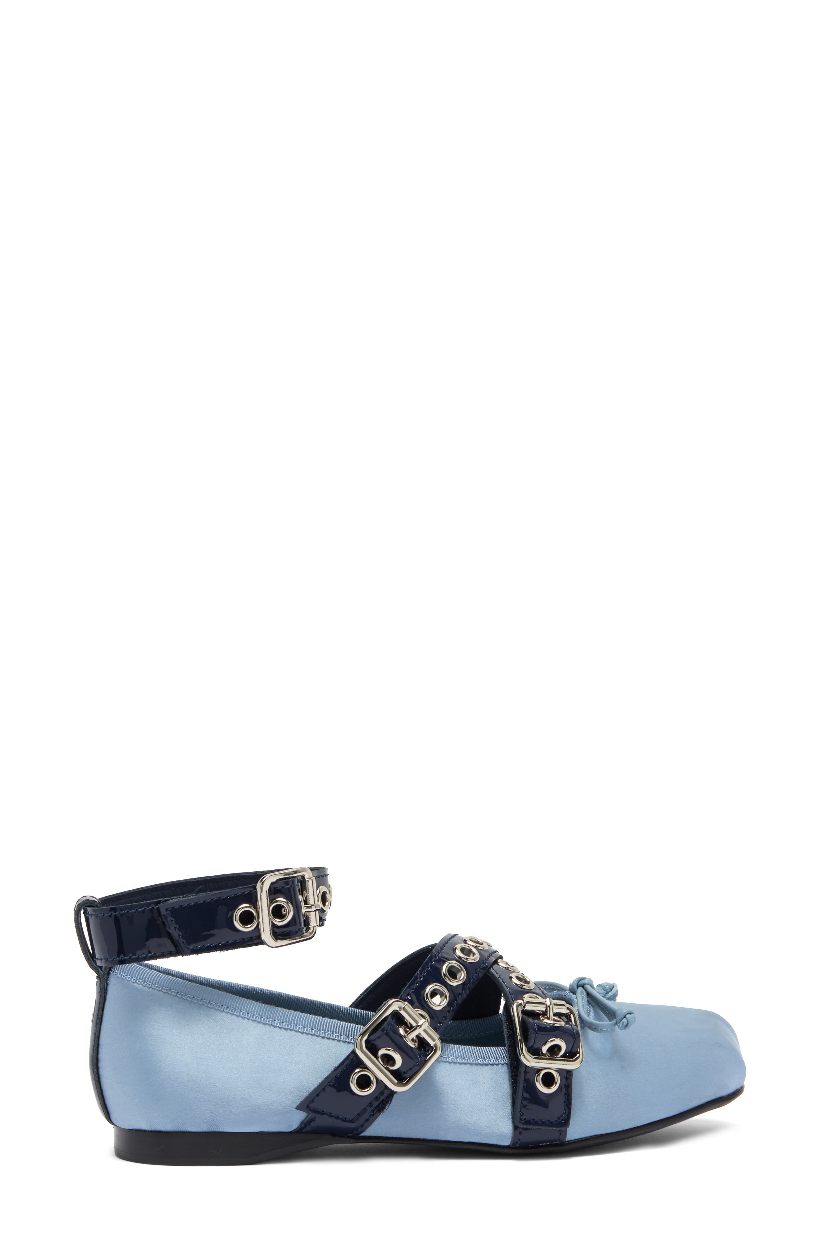 Choreo Ballet Flat, Alternate, color, BLUE SATIN BLUE PATENT