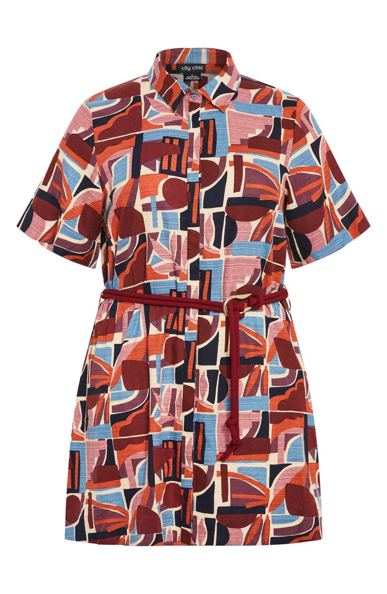 City Chic Amara Belted Shirtdress, Alternate, color, La Palma