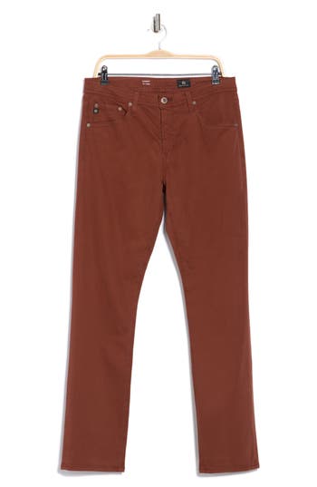Ag Everett Slim Straight Leg Pants In Brown