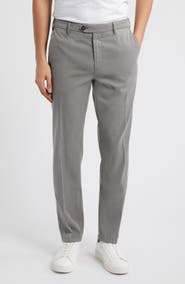 Canali Regular Fit Flat Front Comfort Twill Pants