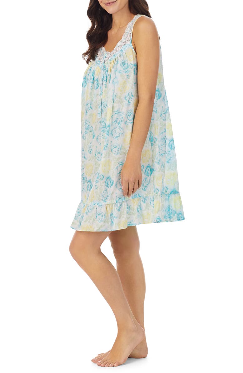 Eileen West Short Cotton Lawn Nightgown, Alternate, color,