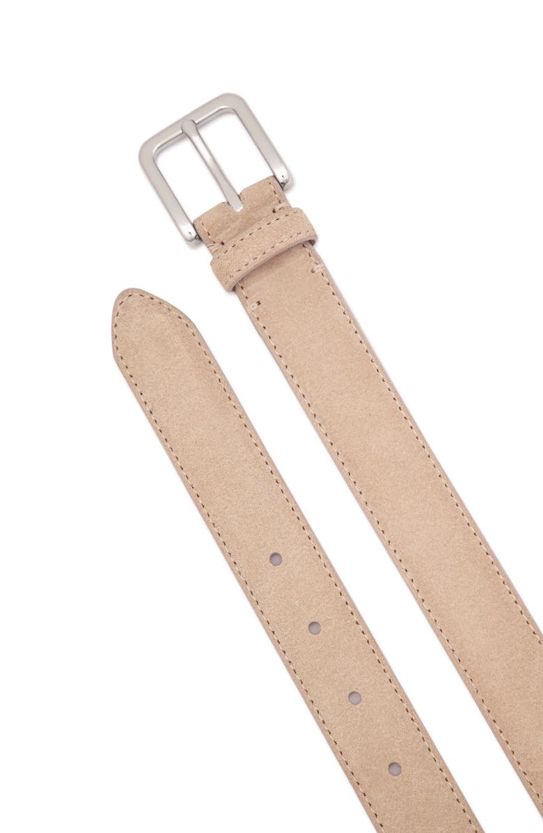 Vince Stitched Suede Belt, Alternate, color, New Camel