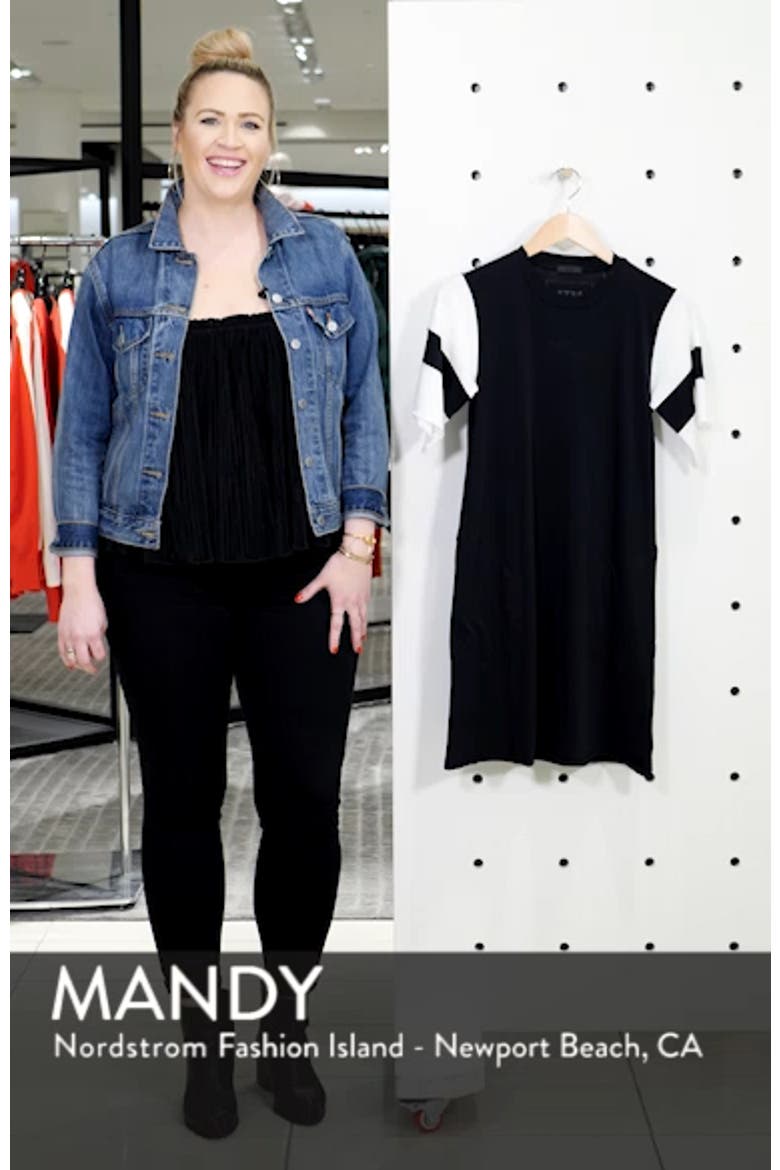 Stripe Sleeve Jersey T-Shirt Dress video