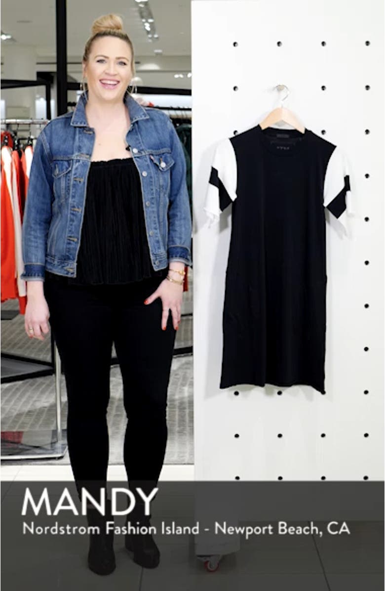 Stripe Sleeve Jersey T-Shirt Dress, sales video thumbnail