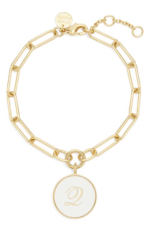 Brook and York Callie Initial Enamel Pendant Bracelet in Gold Q 