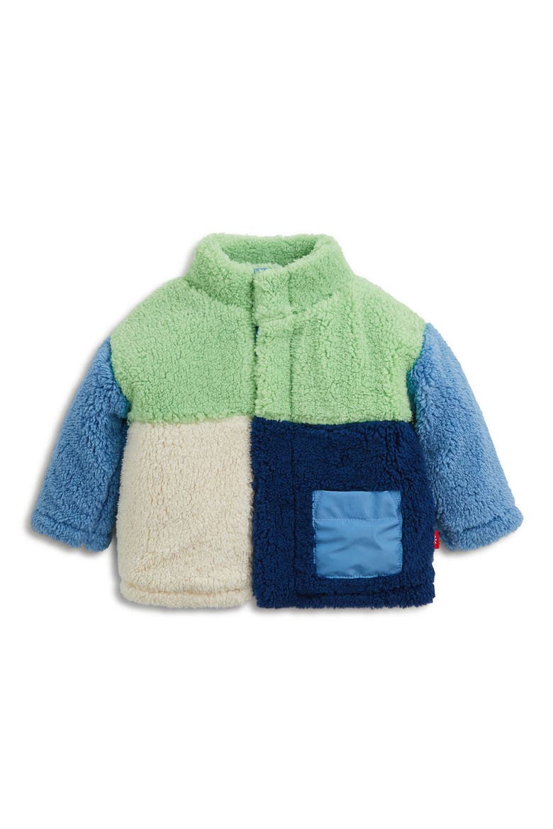 Kids' Colorblocked High-Pile Fleece Jacket, Main, color, BLUE MULTI