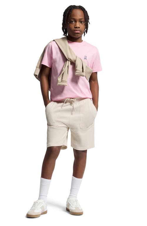 Shop Psycho Bunny Kids' Classic Logo Embroidered Crewneck T-shirt In Romance Rose