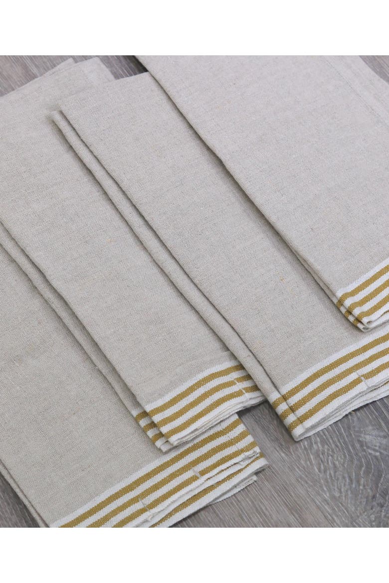 Alsace Napkins - Set of 4, Alternate, color, Natural, Mustard 20" x 20"