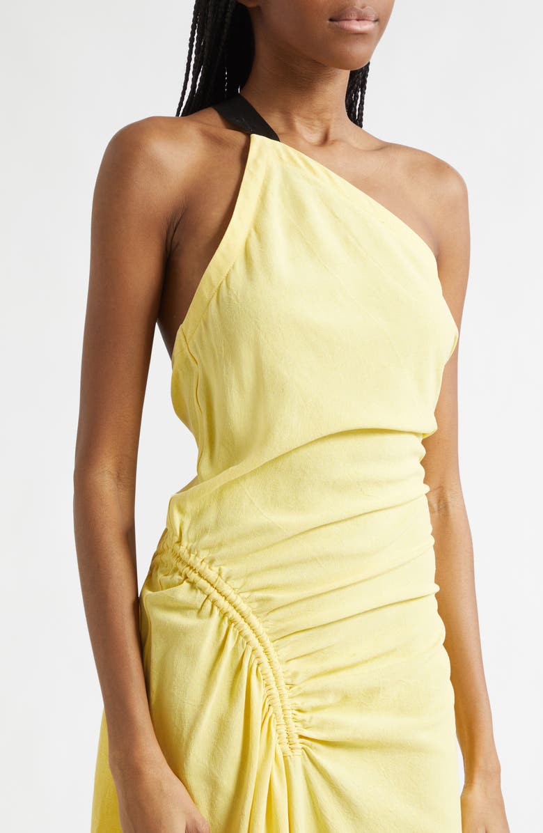 Proenza Schouler Sirena One-Shoulder Crinkle Dress, Alternate, color, Yellow