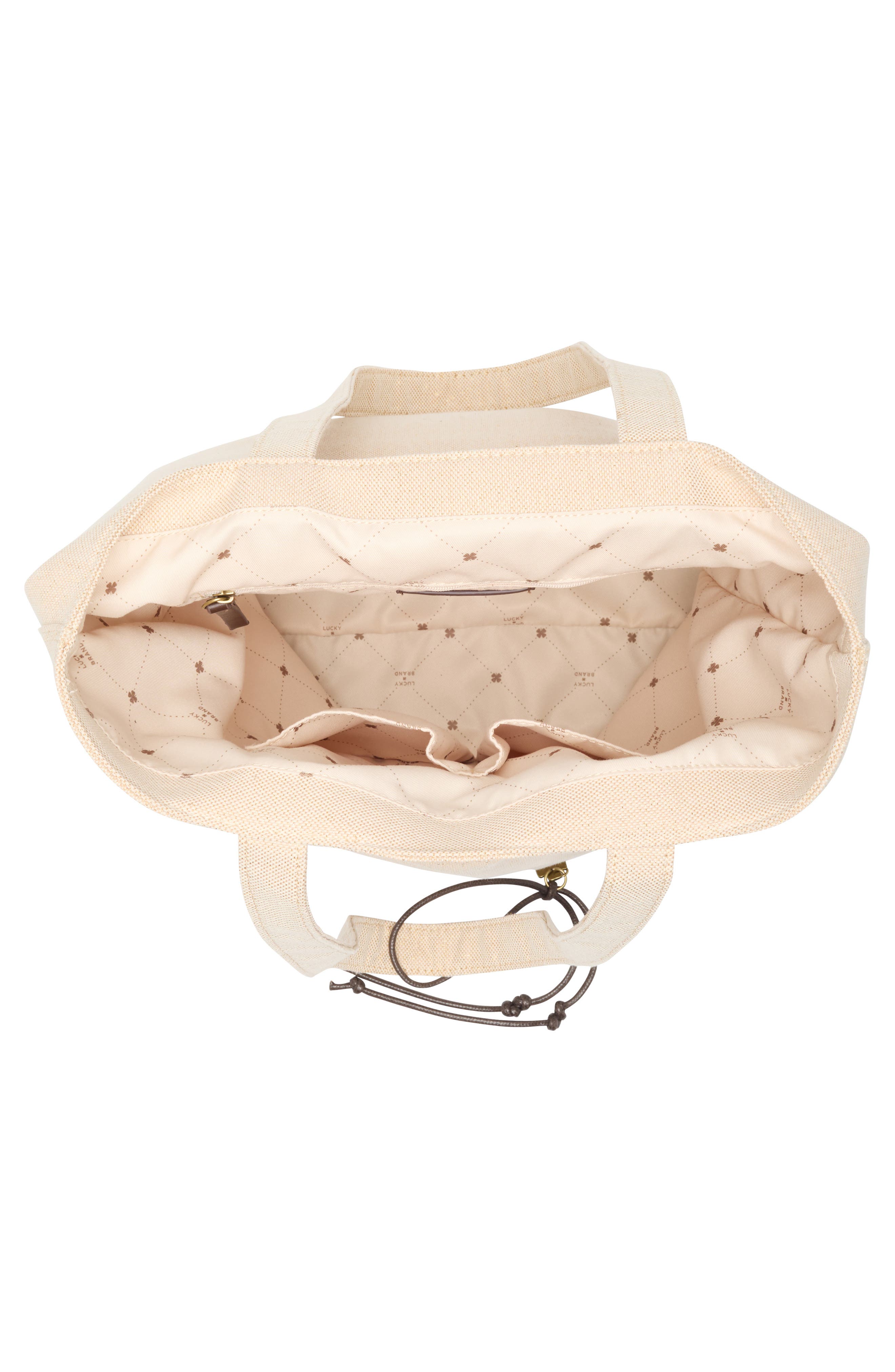 Lucky Brand Pira Canvas Book Tote Bag, Alternate, color, Beige Canvas