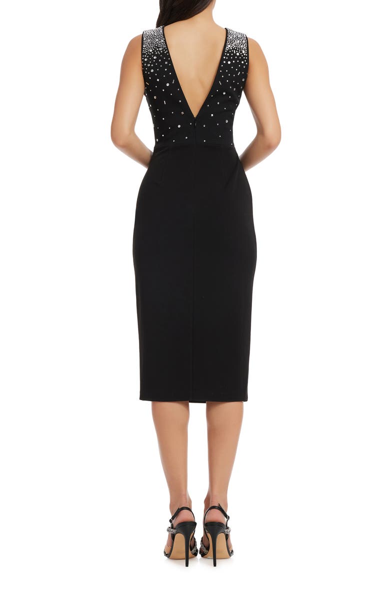 Dress the Population Emily Beaded Side Ruffle Cocktail Dress, Alternate, color,