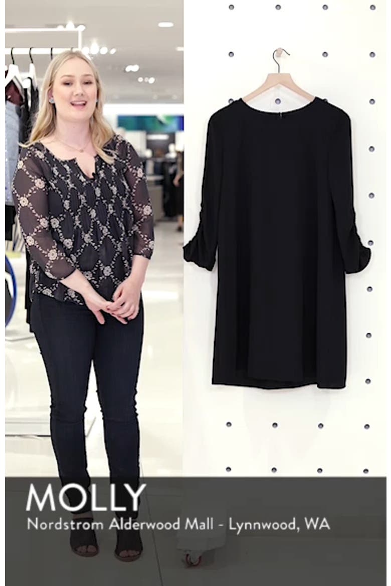 Ruched Sleeve Swing Dress video