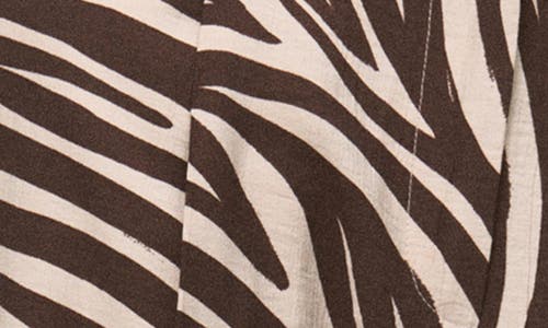 Mango Zebra Print Straight Leg Pants In Brown