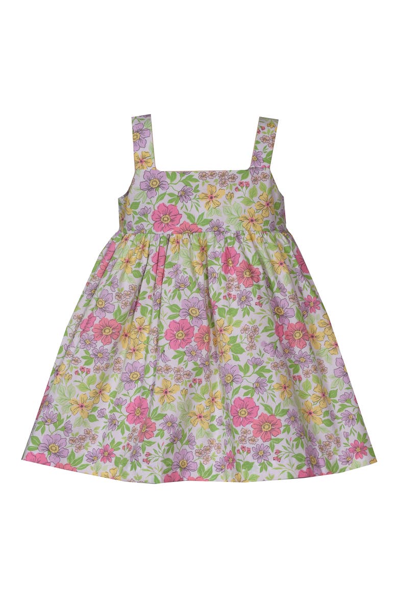 Floral Print Smocked Cotton Sundress, Alternate, color, GREEN