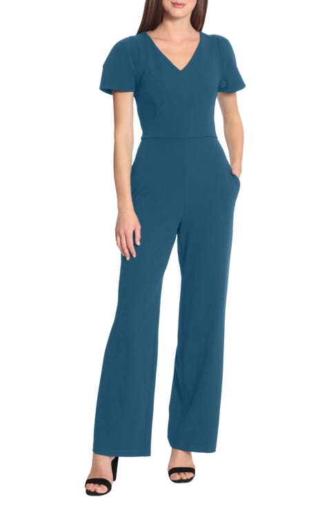 Short Sleeve Crepe Jumpsuit (Regular & Plus)