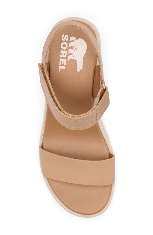 Sorel Cameron Suede Grip Espadrille Sandals In Honest Beige/chalk
