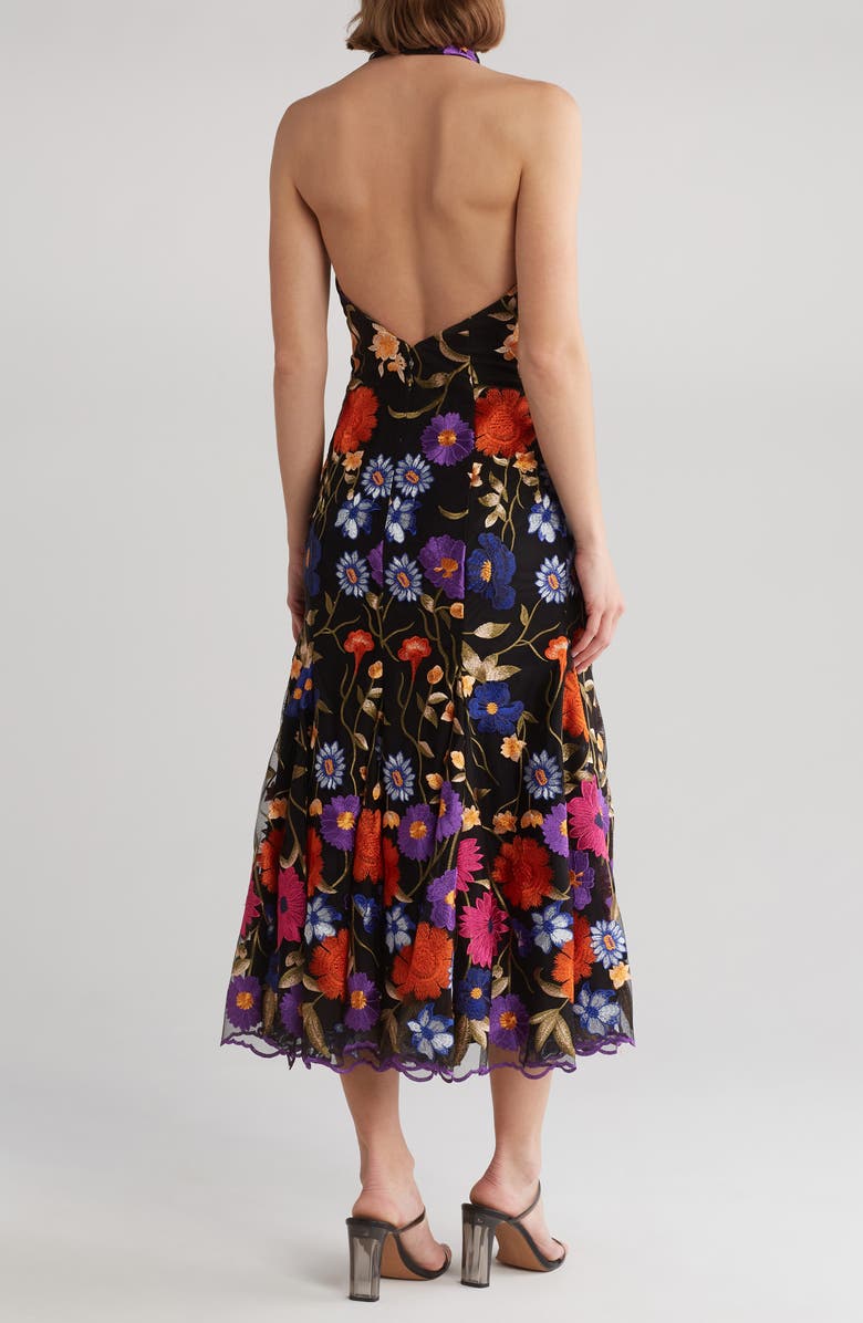 Milly Penelope Foliage Midi Halter Dress, Alternate, color, 