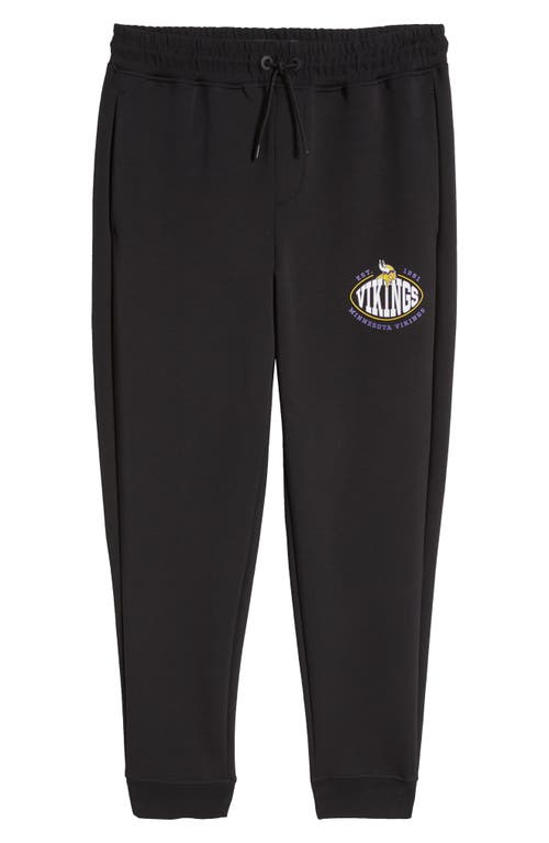 Shop Hugo Boss Boss X Nfl Cotton Blend Joggers In Minnesota Vikings Black