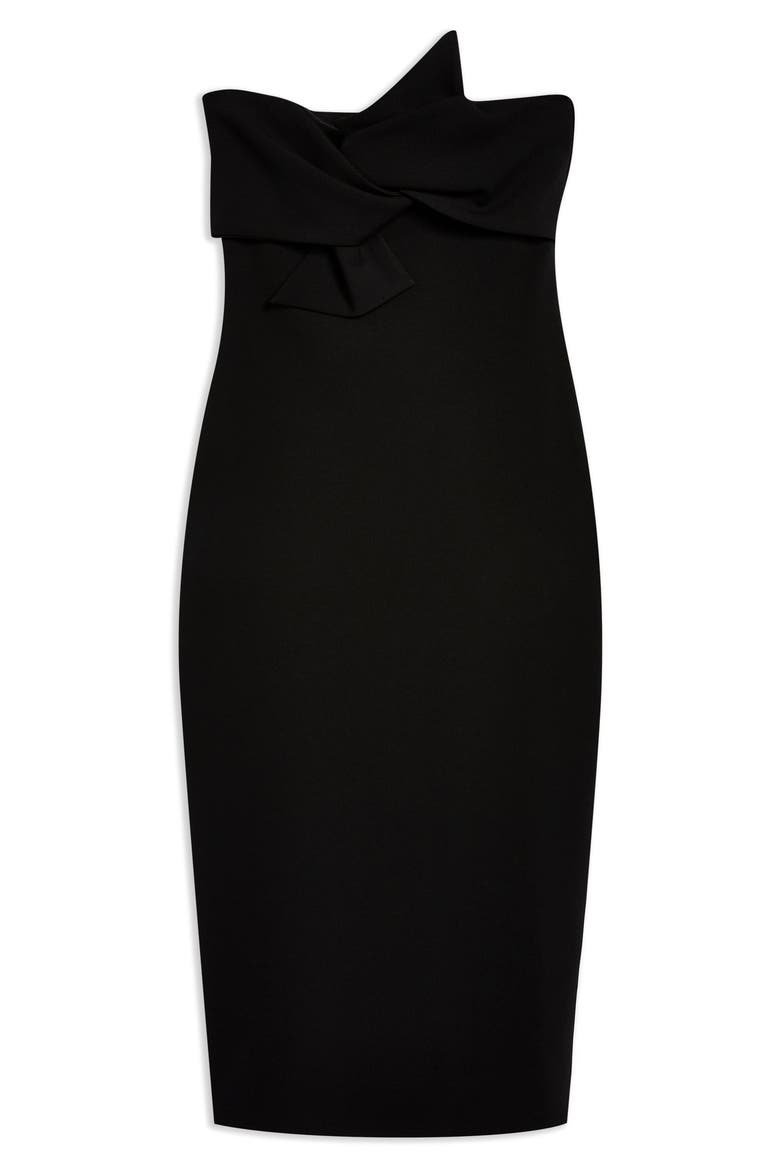 Twist Bow Sheath Dress, Alternate, color, BLACK