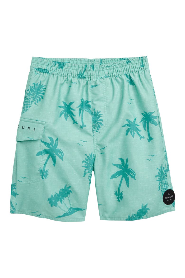 Poolside Volley Board Shorts, Main, color, TEAL
