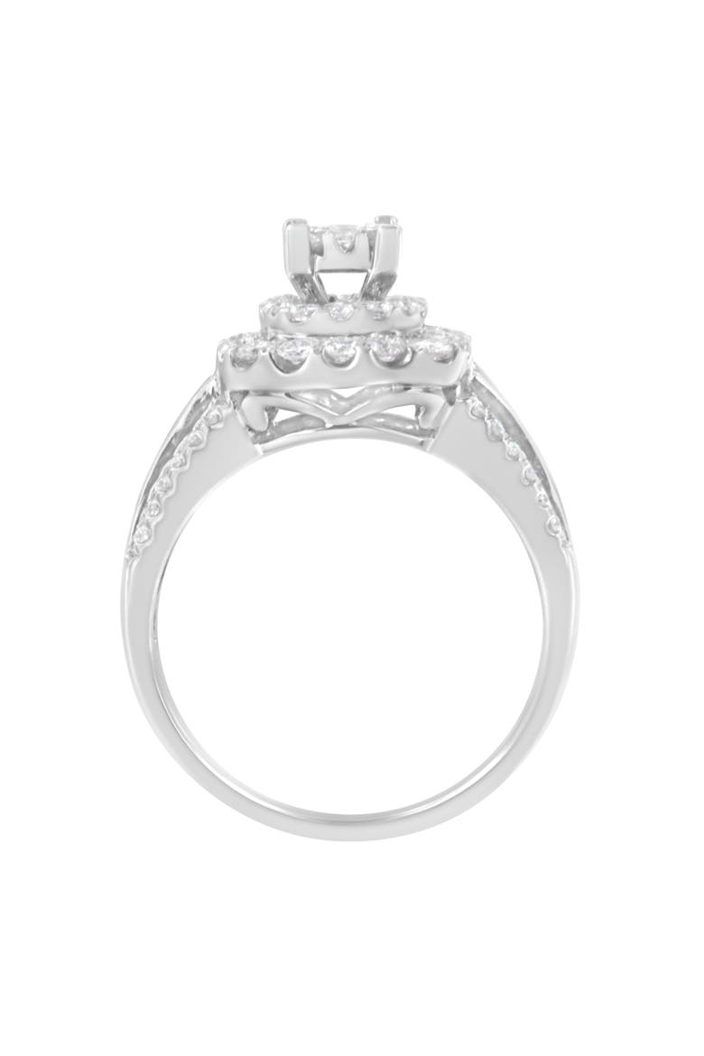 14K White Gold Diamond Vintage Ring, Alternate, color, White