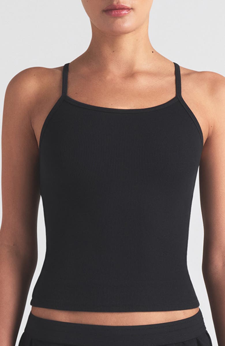 Stretch Cotton Rib Scoop Tank