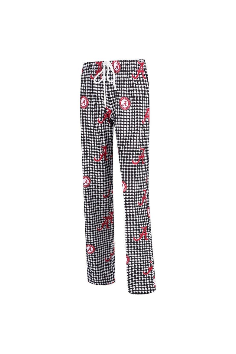 Women's Concepts Sport Black/White Alabama Crimson Tide Fairway Houndstooth Lounge Pants, Main, color, Black