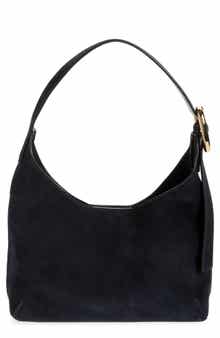 The Sculptural Buckle Suede Shoulder Bag