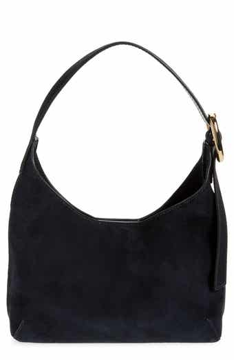 The Sculptural Buckle Suede Shoulder Bag