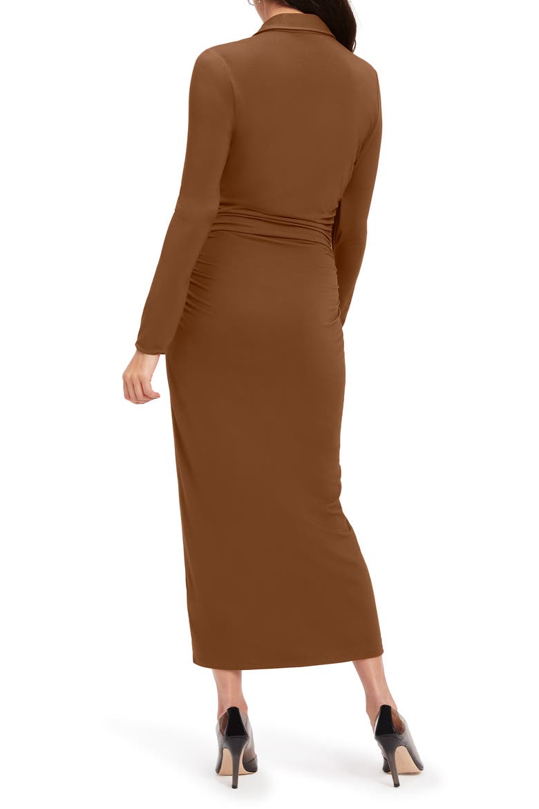 Good Touch Button Front Midi Dress, Alternate, color, BURNT CARAMEL002
