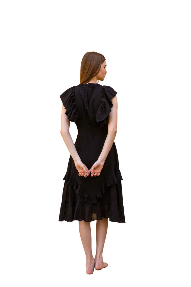 Luciana Midi Dress, Alternate, color, Black - M/L